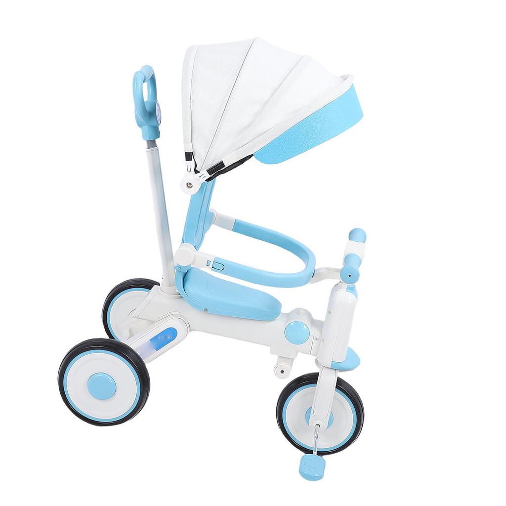 Baby Tricycle with Adjustable Parents Push Handle Music Light Folding Canopy Toddler Kids Trike for 18 Month To 5 Years