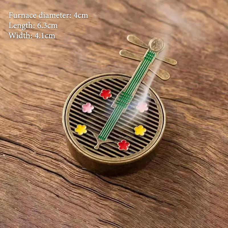 Vintage Alloy Incense Burner Stick Holder Three Legged Hollow Out Mini Sandalwood Censer Incense Burner Home Decoration