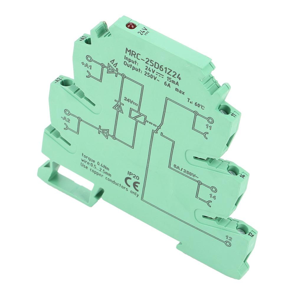 Spacesaving Construction MRC-25D61Z24 Relay 6.2mm Ultra Thin DC24V PLC Relay Ultra Thin Relay Module Control Panel Applications