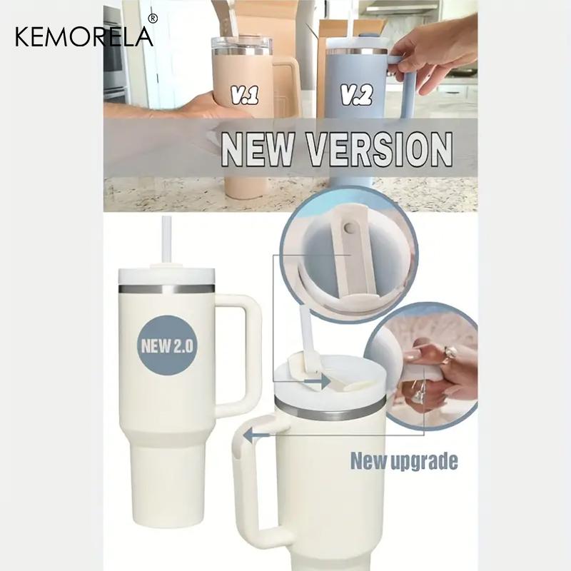 KEMORELA 40oz Stainless Steel Vacuum Insulated Tumbler 1182ML With Lid And Straw For Water Iced Tea Or Coffee Smoothie And More