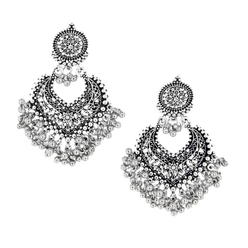 Retro Ethnic Style Rice Beads Tassel Bohemian Simple Women Earrings