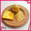 13 Inch Handmade Rattan Plate Decorative Round Placemat Bread Snack Serving Tray Table Decor Natural
