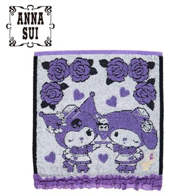 Sanrio ANNA SUI Handtuch Taschentuch ( Rüsche ) My Melody & KUROMI Lila NEU