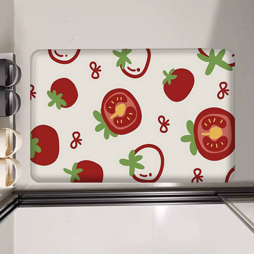 Cartoon Tomato Pattern Entrance Door Mat Nordic Style Home Doormat Bathroom-Toilet Mats Bedroom Hotel Decor Mat