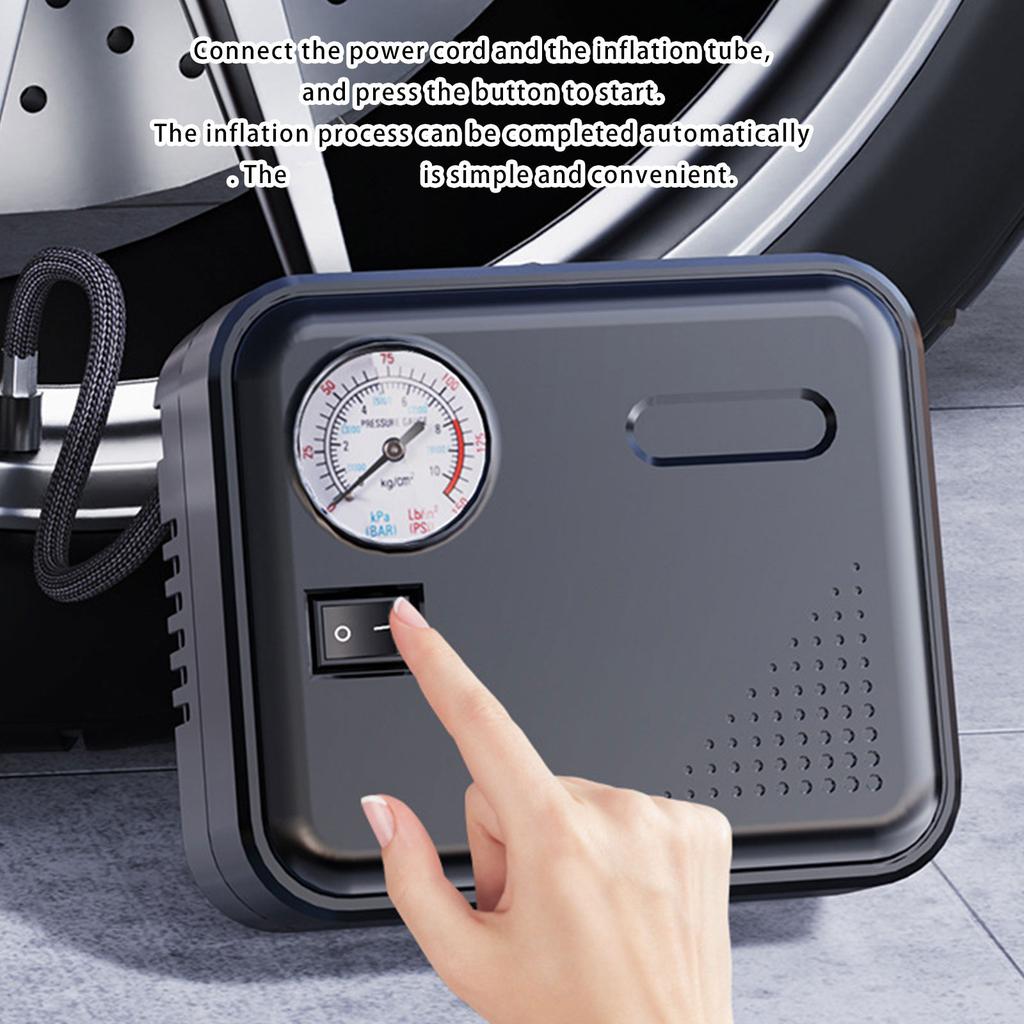 Tire Inflator Portable Air Compressor Air Pumps with 300cm Cord Flashlight Pressure Gauge Universal Tire Inflator