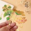 Classical Chinese Hollow Bookmark with Lotus Leaf Pendant