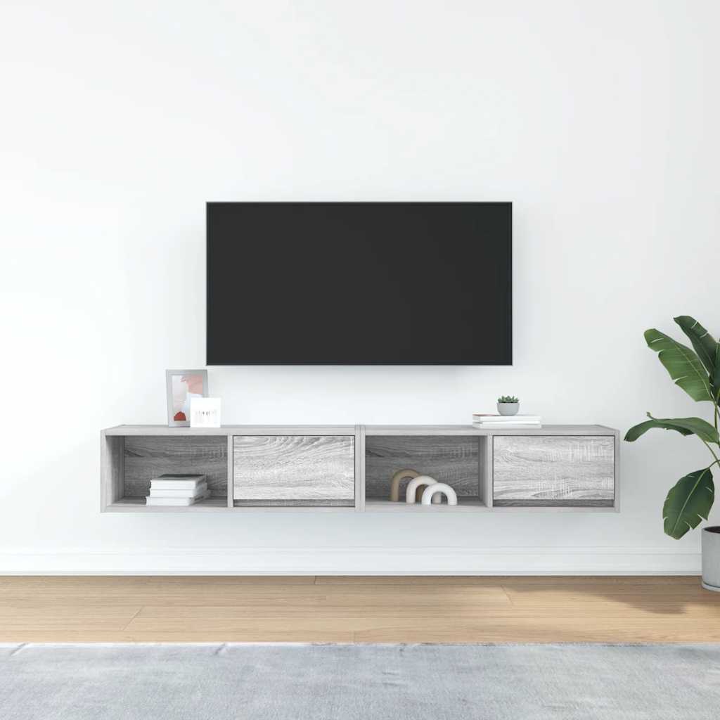 TV Cabinets 2 pcs Grey Sonoma 80 x 31 x 25.5 cm Particleboard