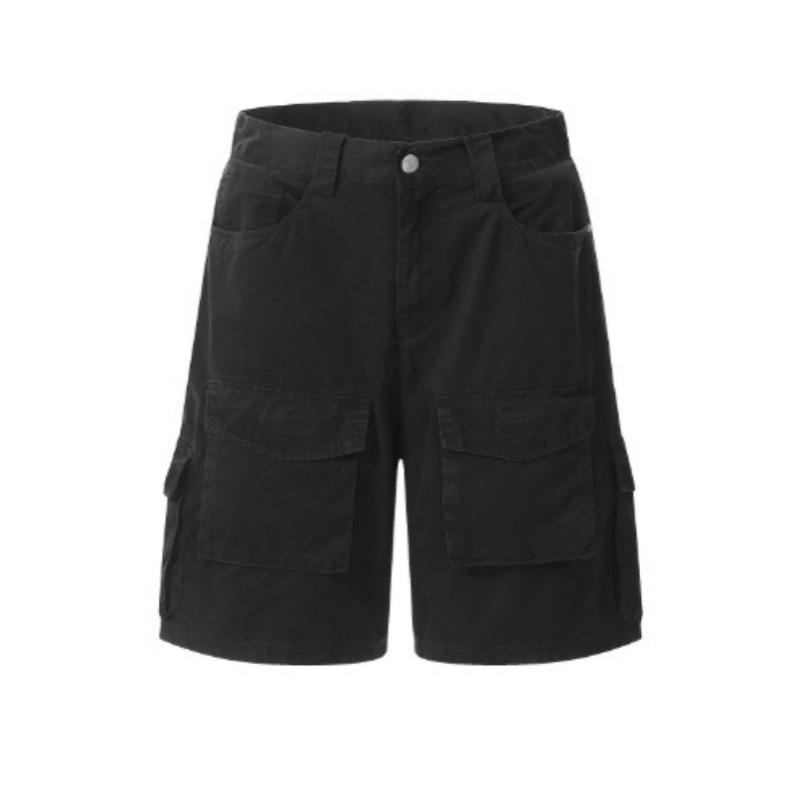 Loose Big Pocket Shorts Men Women Plus Size Outdoor Breathable Knee Length Cotton Shorts