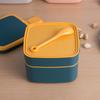 ZISIZ Round Double-Layer Microwaveable Lunch Box