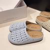 Zapatillas Birkenstock huecas de nicho de dopamina para mujer, nuevas de otoño, con suela gruesa, de un solo pedal, tipo bolsa, zapatillas de media caña