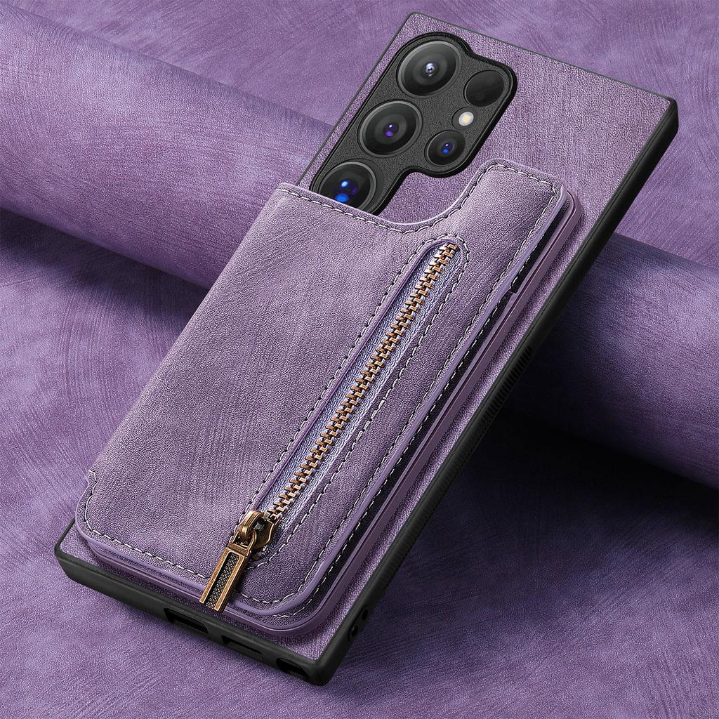 Zipper Cards Solt Wallet Leather Double Buckle Magnetic Case For Samsung Galaxy S24 Ultra S23 Plus S22 A55 A35 A15 A05 Cover