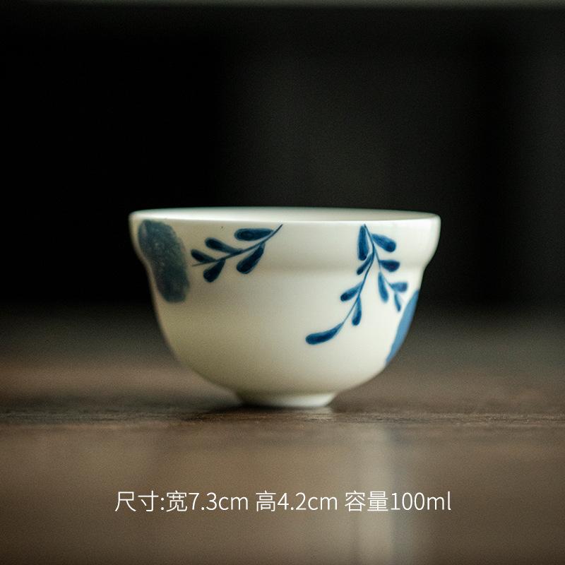 

100 мл Абрикосово-белая ручная работа Мастерская чашка Ручная роспись Вышитая чашка для чая с шарообразным цветком Винтажная кружка Персональная чашка-тыква Посуда Ремесло