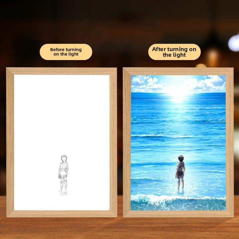 23cm/9.06in Light Painting Originality Anime Peripherals Night Lamp Cartoon Room Decoration Crafts Valentines Gift Luminous Toys