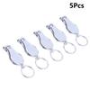 5Pcs Multifunctional Nail Clippers Set With Bottle Opener Keyring Metal Cutter Kit For Outdoor Manicure Travel Use