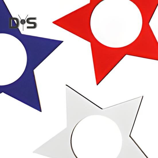 12 Pcs Patriotic Napkin Rings Red White Blue Wooden Star Napkin Rings Reusable 4th of July Memorial Day Cocktail Fabric Holder for Wedding Party