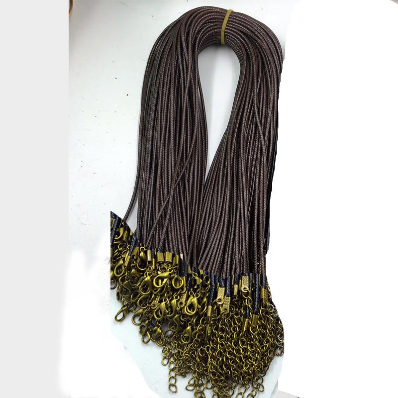

20pcs 1.5 2 mm Waxed Cord Necklace With Lobster Clasps Length 45CM Beading Wax Rope String For Necklace Findings Jewelry Making 1.5mm