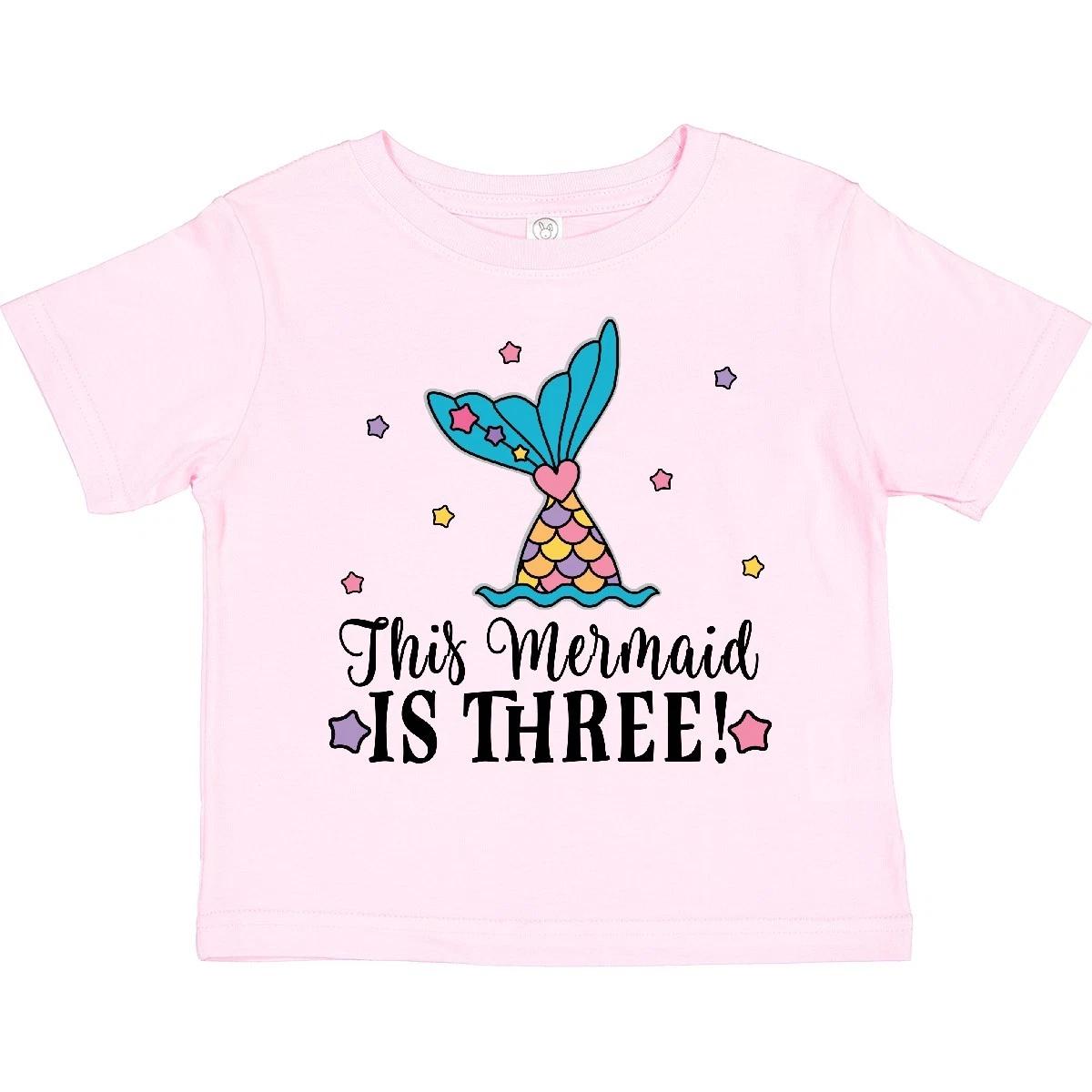 

Inktastic 3rd Birthday Mermaid Tail Girls Party Toddler kids boys T-Shirt Childs Clothing 140