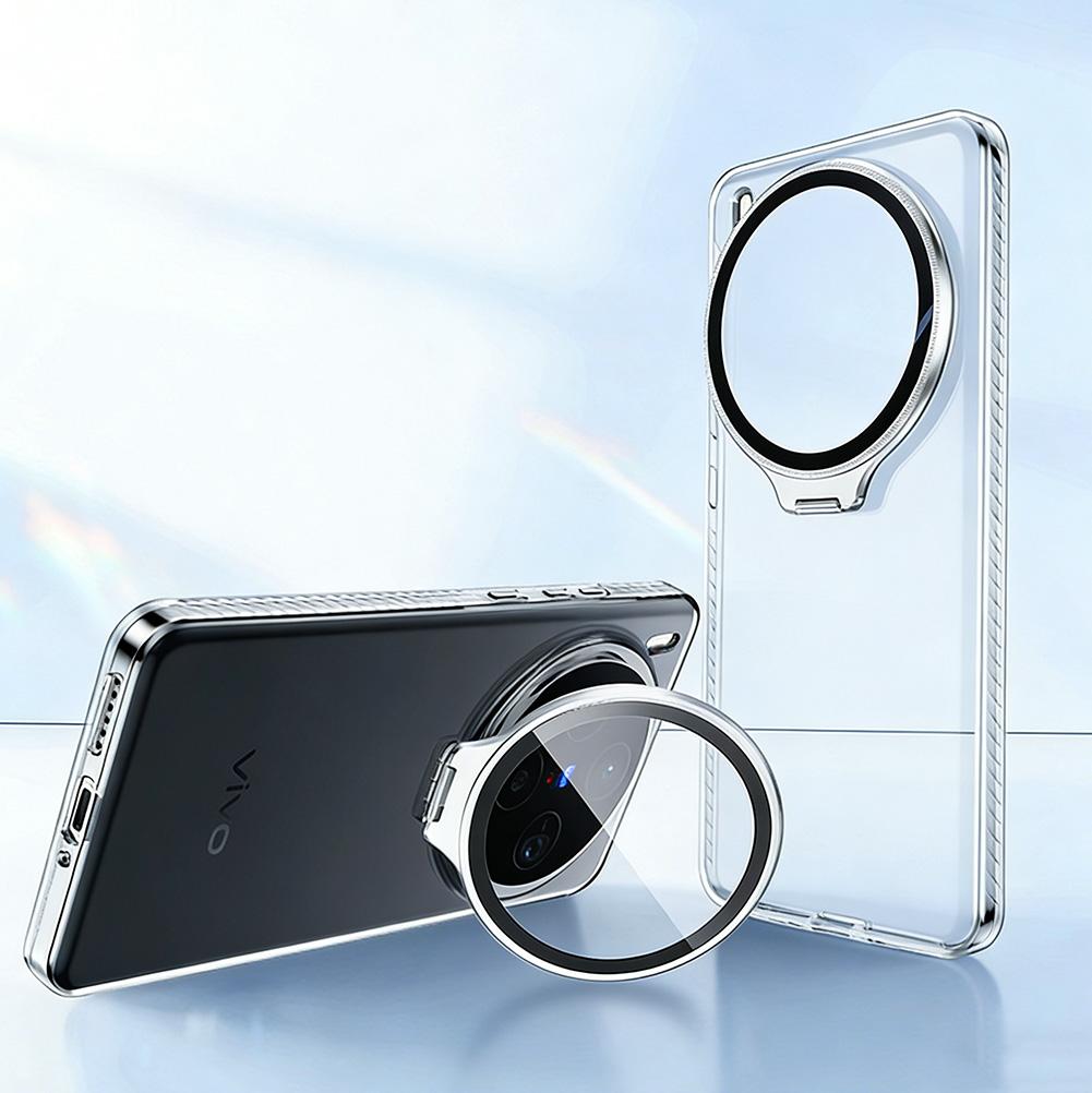 

Transparent Anti-yellowing Lens Stand Tempered Glass Protective Case For VIVO X300 Ultra X300s x300 X200 Ultra X200s X200 Cover vivo X300 Ultra