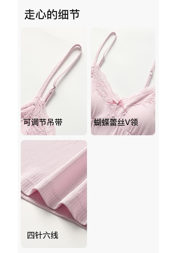 Fenteng [with chest cushion] Xinjiang cotton nightgown, women's home dress, suspender dress, sexy and charming 26 summer new item