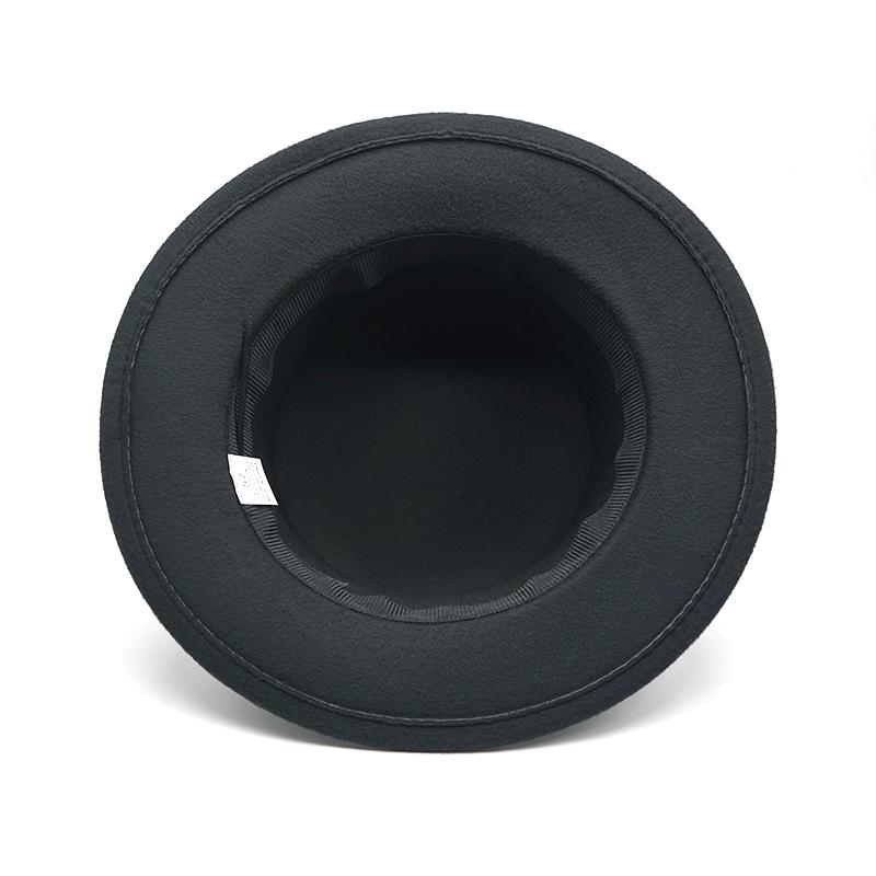 Ny Filthatt Herre Fedora-hatter med Belte Dame Vintage Trilby-luer Ull Fedora Varm Jazzhatt Chapeau Femme filt Panamahatt