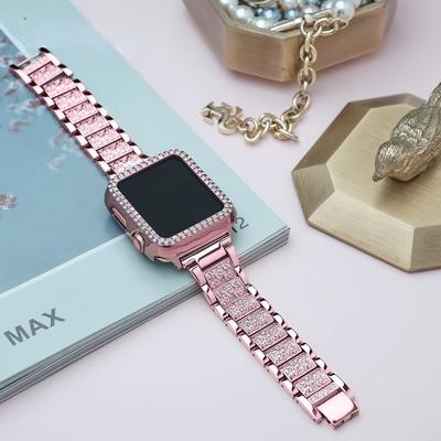 Metal Strap Case for Apple Watch Ultra Band 49mm 46mm 45mm 41mm 44mm 42mm 40mm 38mm Women Diamond Wristband Belt for iWatch 10 9 8 7 6 5 4