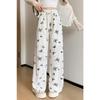 Wasteland Style Ripped Butterfly Printed Casual Pants for Women In Summer New Design Draped Straight Wide-leg Pants