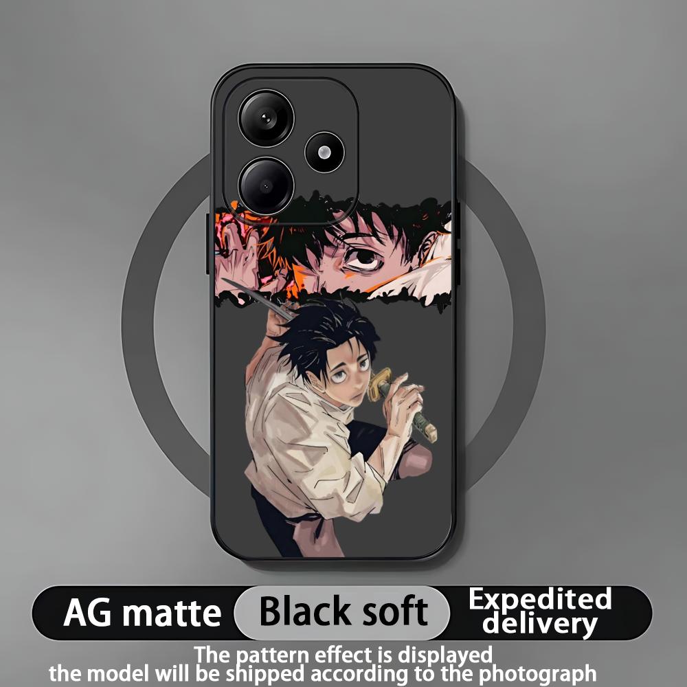 Jujutsu Kaisen Yuta Okkotsu Phone Case For Xiaomi Redmi Note 14 13 12 11 Pro Plus S 5G 4G Soft Black Phone Cover