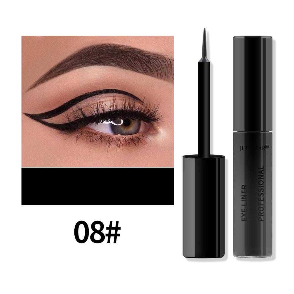Kühler schwarzer Eyeliner Farbiges Eyeliner-Stift Wasserdichter, ölbeständiger und wischfester matter Eyeliner