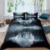 Seawater Bright Moon At Sea Starry Night Sky Galaxy Summer Hawaiian Holiday Comforter Cover,Deep Ocean Duvet Cover,Bedding Set