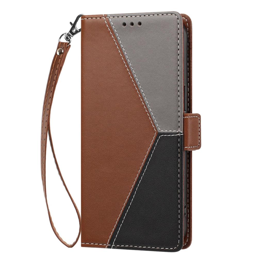 Cubot P80 Leather Case: Three-Color Patchwork Design with Contrast Card Slot for Max 5 5G Protection