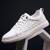 Mode Frühling Hohe Qualität Outdoor Schuhe Weiß Herren Leder Freizeitschuhe Einfache Rein Schwarze Sneaker Atmungsaktive Sneaker Luxusschuhe