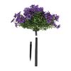 Artificial Topiary Ball Tree with Violet Flowers 23.6 Inch Weather Proof Outdoor Fake Topiary Plants with Ground Spike