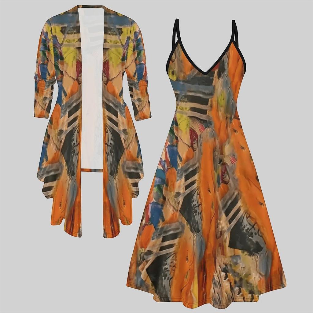 3D Printed Set Dress Coat , Eccentric Classical Totem Fashion Print,suitable for Various Scene Fashion Styles