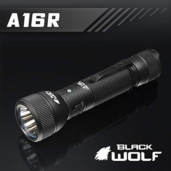 BLACKWOLF A16R LED Handheld 1100 AR CREE XLamp HD Powerful Flashlight with Memory Ideal for Bicycle and Work Micro and 18650 Battery Pack Flashlight,