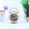 3-inch metal spray paint color cartoon alarm clock night light creative ringing children student seat clock