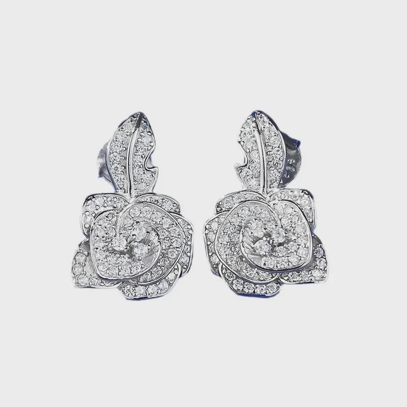 Luoxi Temple 2023 Camellia 925 Silver Light Luxury Earrings
