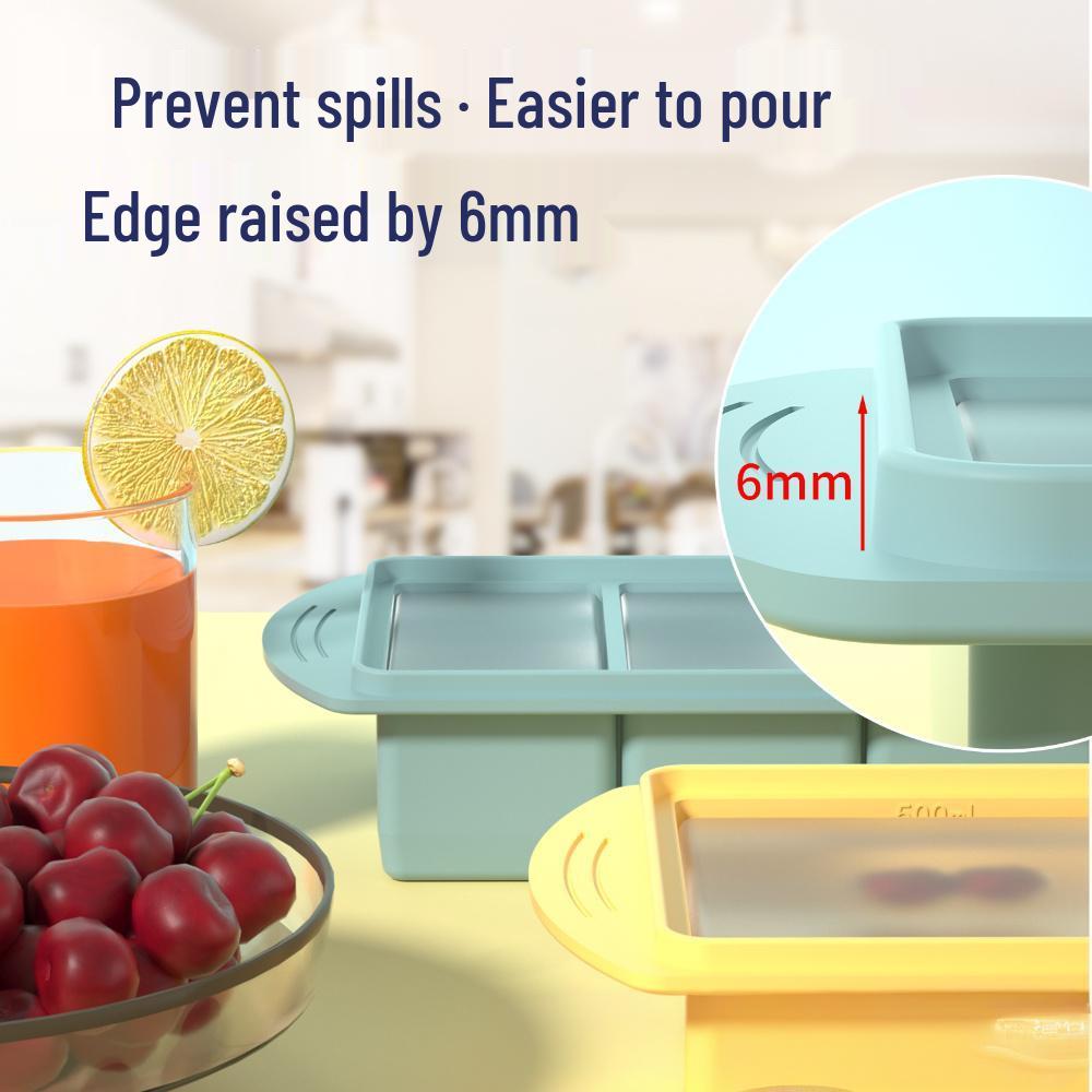 Frozen Soup & Baby Food Silicone Ice Cube Tray - 4/2 Grids, Freshness Storage Box.