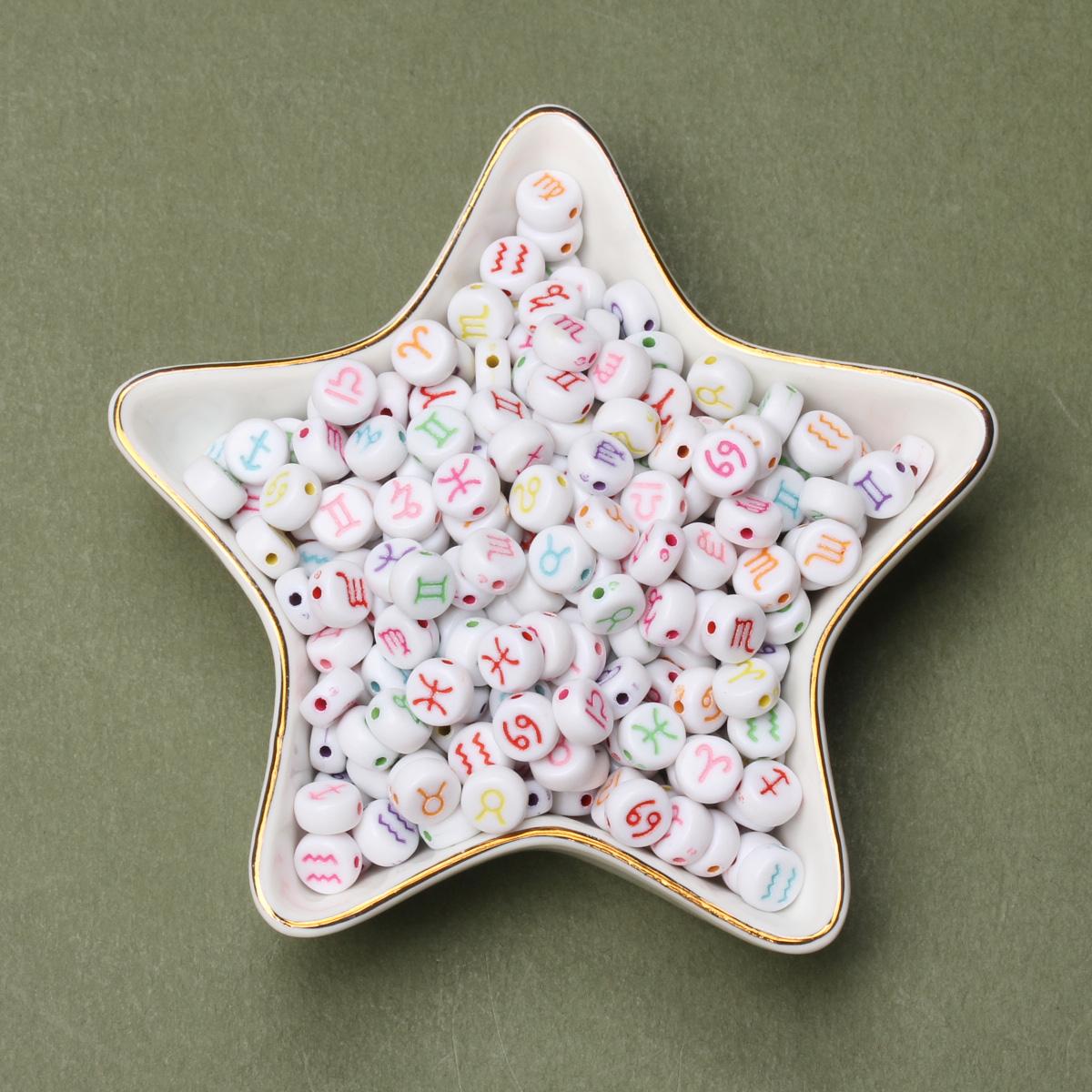 

Творческий DIY для изготовления ювелирных изделий, бусины ручной работы, подарок на день рождения, двенадцать созвездий, акриловые бусины, многоцветный браслет-разделитель, ожерелье