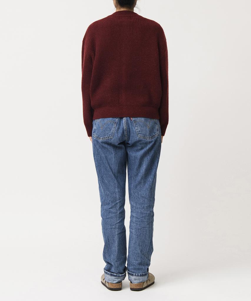 BEAT&SLNC Morrow Crewneck Cardigan (Burgundy)