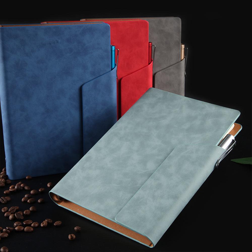 (Logo kann eingraviert werden) A5 Leder Studentennotizbuch mit Schnalle, verdicktes Tagebuch, Business Loseblattblock, Reisetagebuch, austauschbare Innenseiten