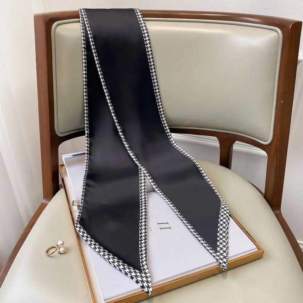 Long Silk Scarf Bag Tie Lady Neck Skinny Scarves Hairband Foulard Horse Print Brand Lady Neckerchief Ribbon  Spring New