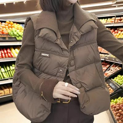 Damen Übergröße Winterweste Verdickte Baumwolle Ärmellose Jacke Übergröße Warmer Mantel