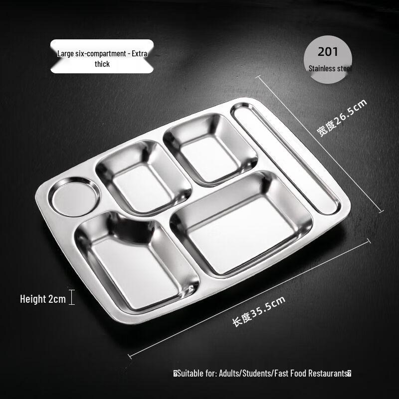 Anmu 5-Compartment Stainless Steel Lunch Tray