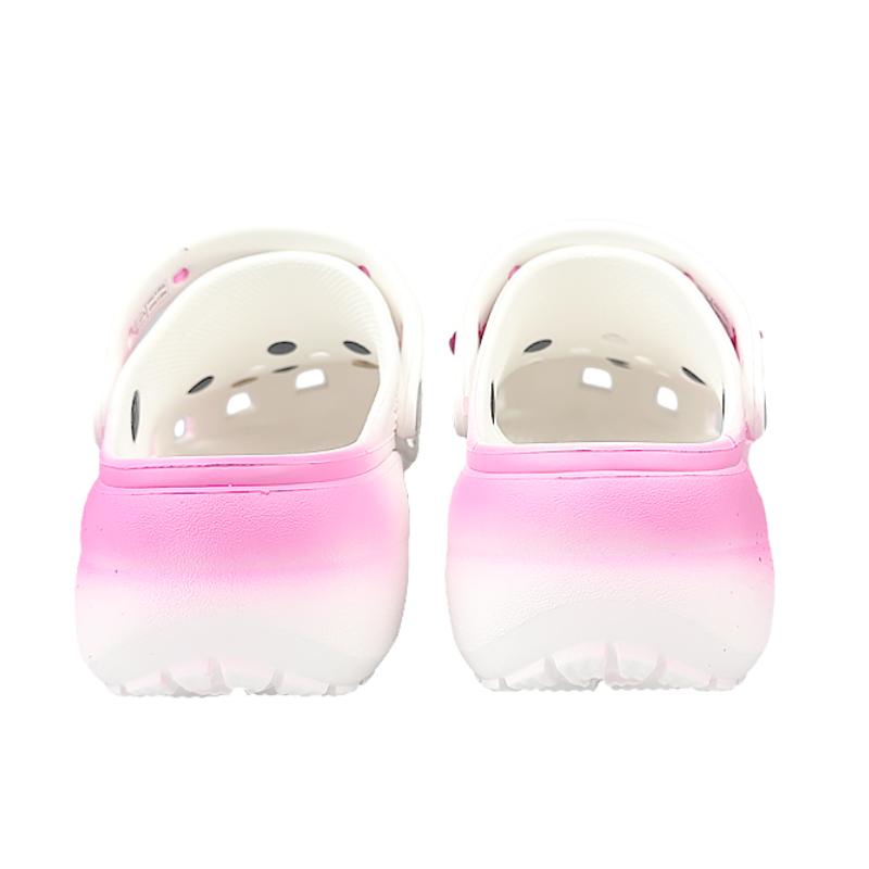 Crocs Classic Platform Clog Court Elf Peach Pink Love Retro Beach Cute Hole Shoes Women's Pink White