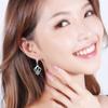925 Silver Women's Jewelry High Quality Crystal Zircon Hollow Simple Crown Mid-length Earrings