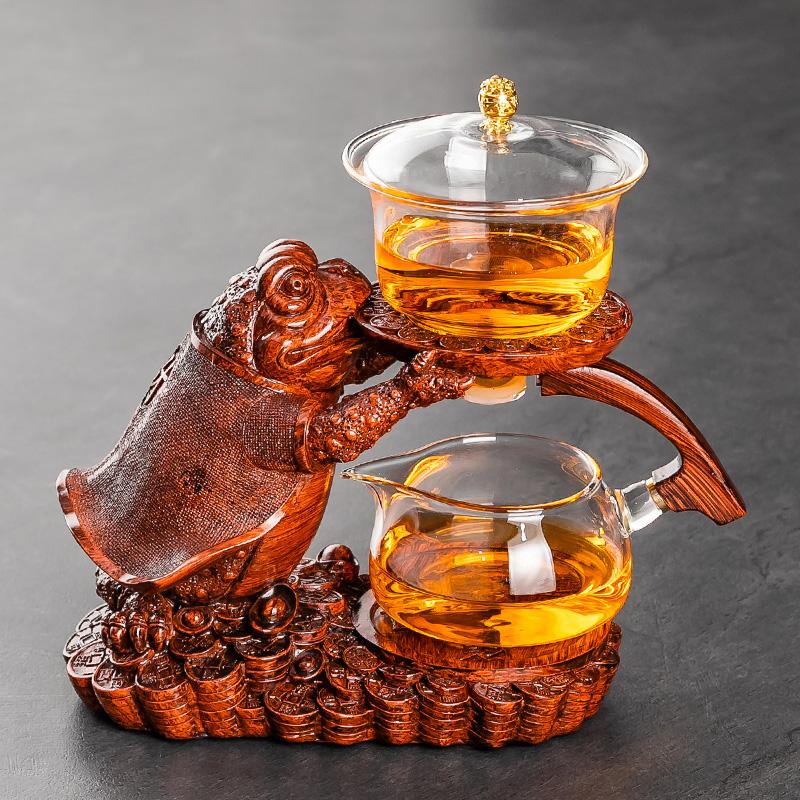 Creative Automatic Teapot Tea Infuser Magnetic Water Diversion Heat-resistant Kungfu Tea Drinking Chinese Glass Tea Set