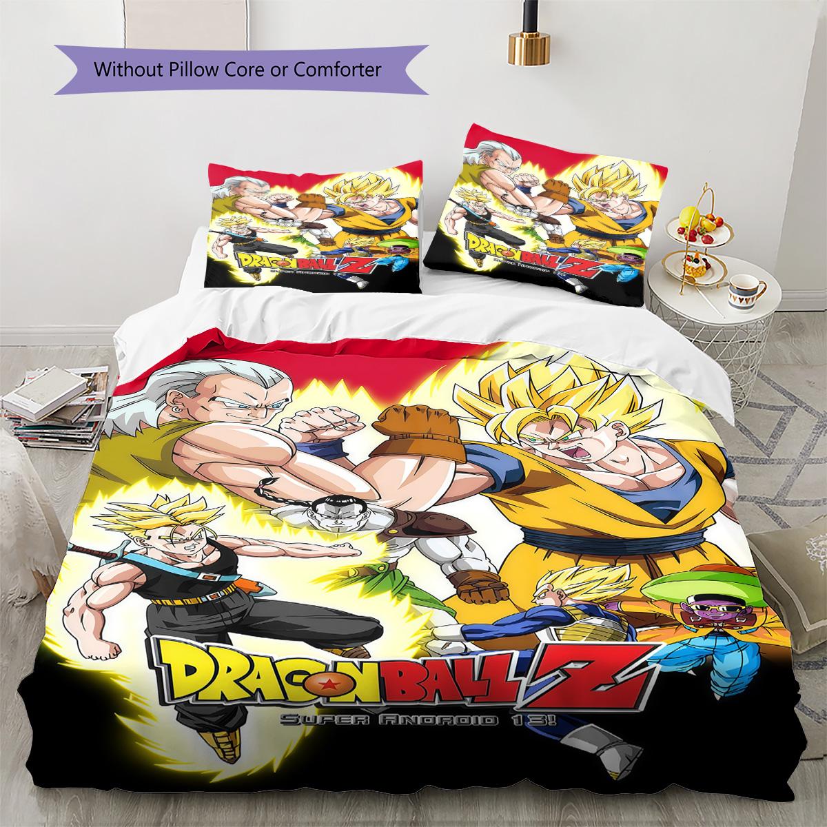 

Dragon Ball Anime Bedding Set Breathable Duvet Cover Lightweight for Home Bedroom 135x200cm
