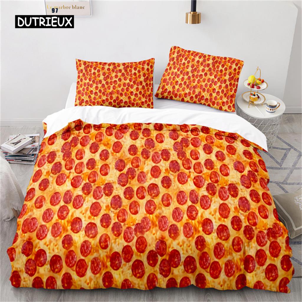 Duvet Cover Gourmet Food Burger Bedding Set Hot Dog French Fries Comforter Cover Microfiber Quilt Cover King Size Bedroom Decor