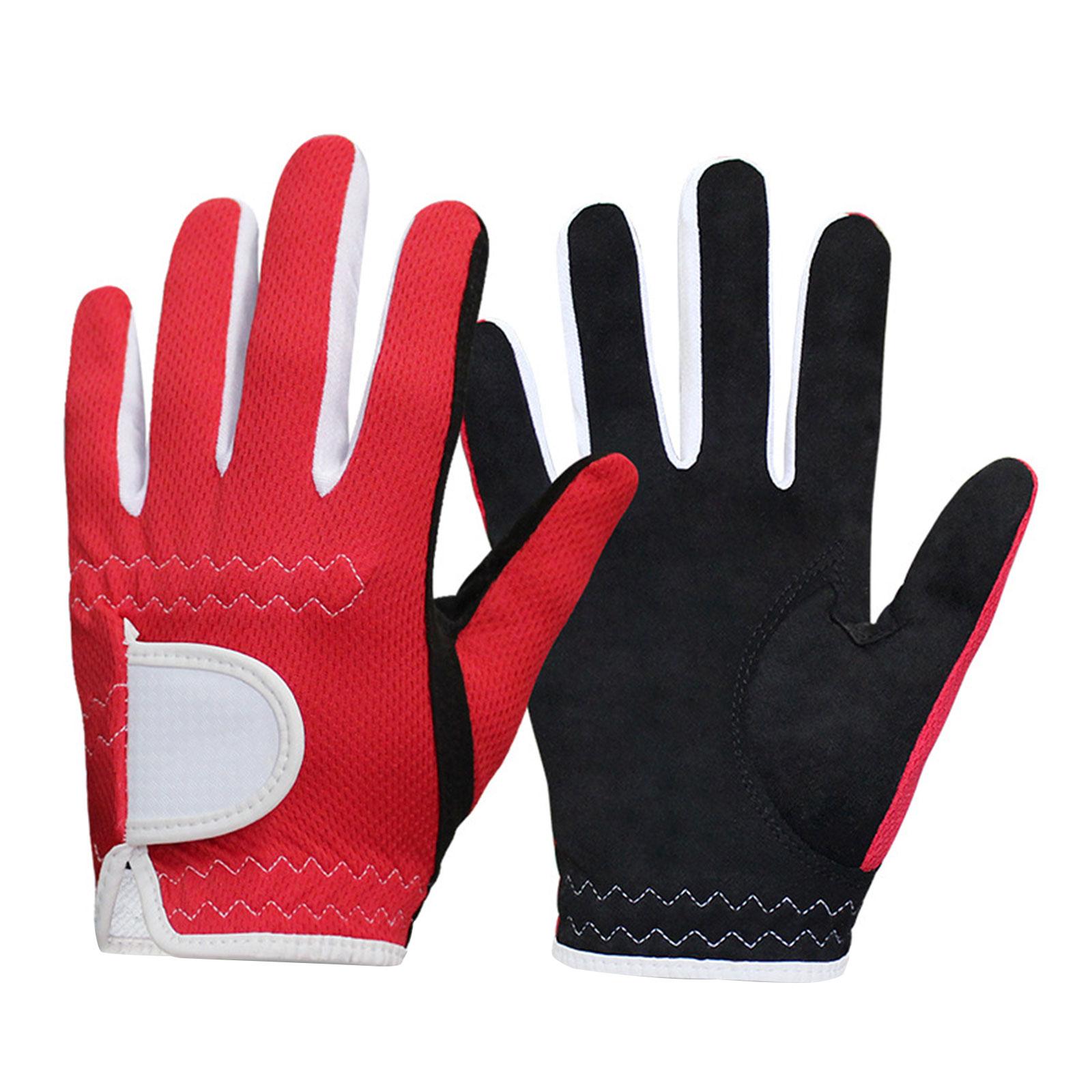 

Practical Golf Gloves for Kids Boys Girls Junior Golf Gloves Breathable Golf Gloves Left and Right Handed Golfer Gloves M червоний