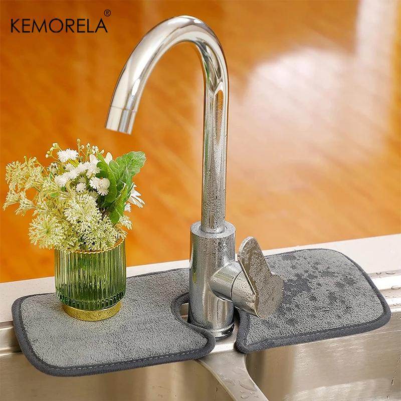 Kitchen Faucet Absorbent Mat Sink Splash Guard Silicone Faucet Splash Catcher Countertop Protector For Bathroom Kitchen Gadgets